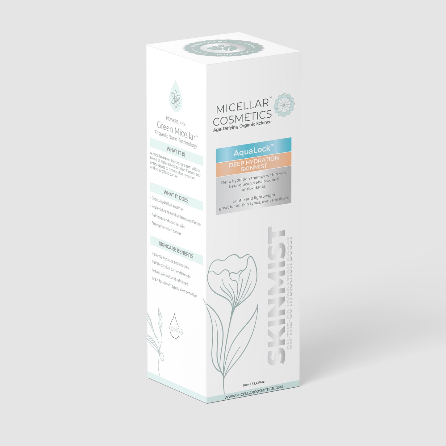 Micellar Cosmetics™ AquaLock SkinMist™ | Weightless Multi-Level Hydration