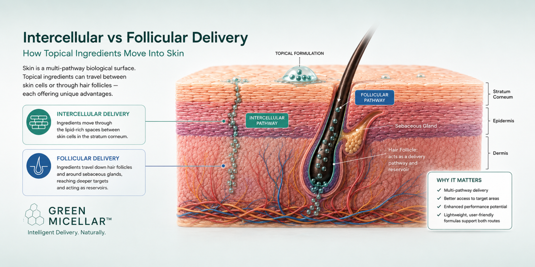 Intercellular vs Follicular Delivery: How Topical Products Actually Move Into Skin