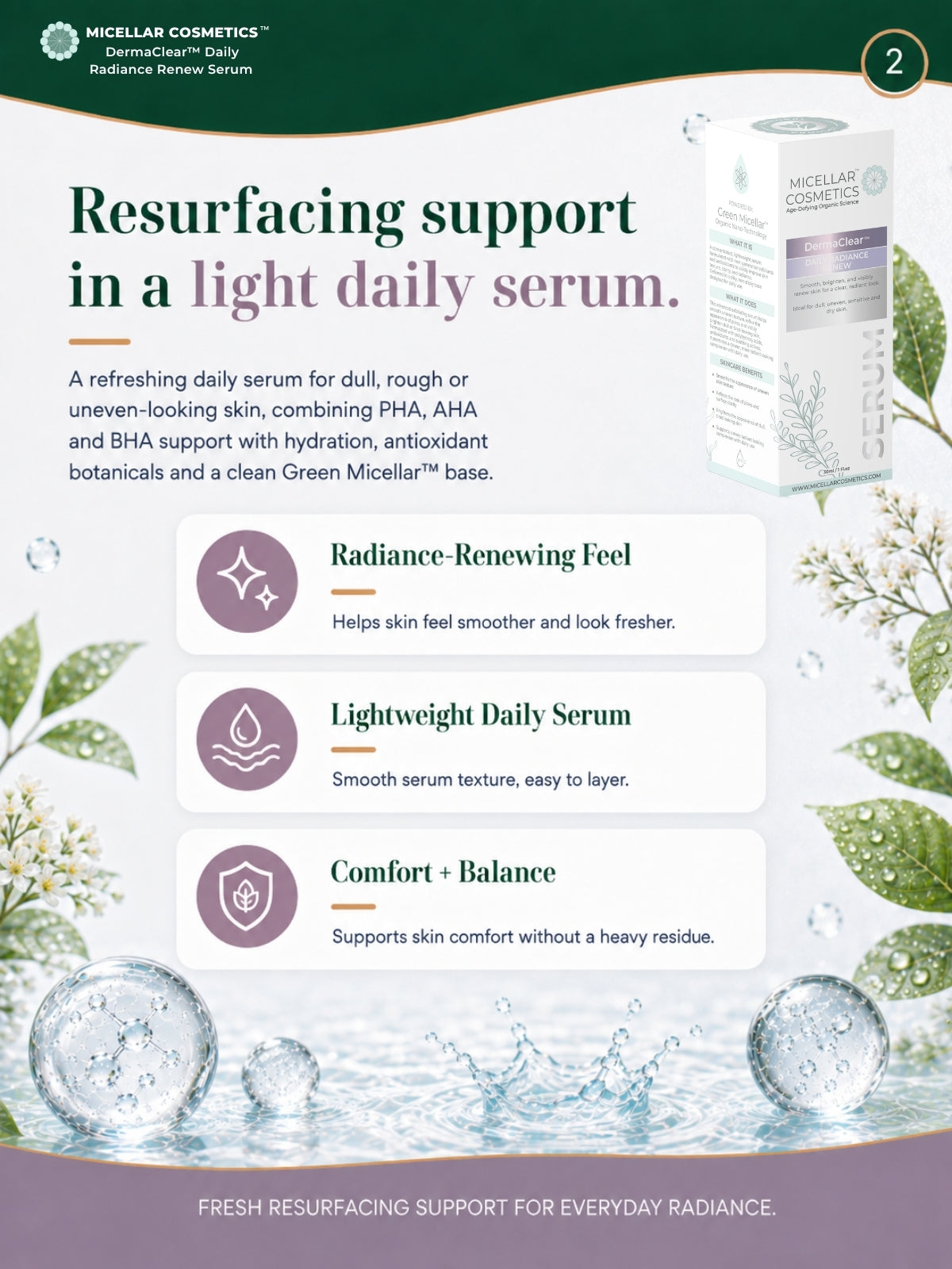 Micellar Cosmetics™ | DermaClear™ Daily Radiance Renew Serum