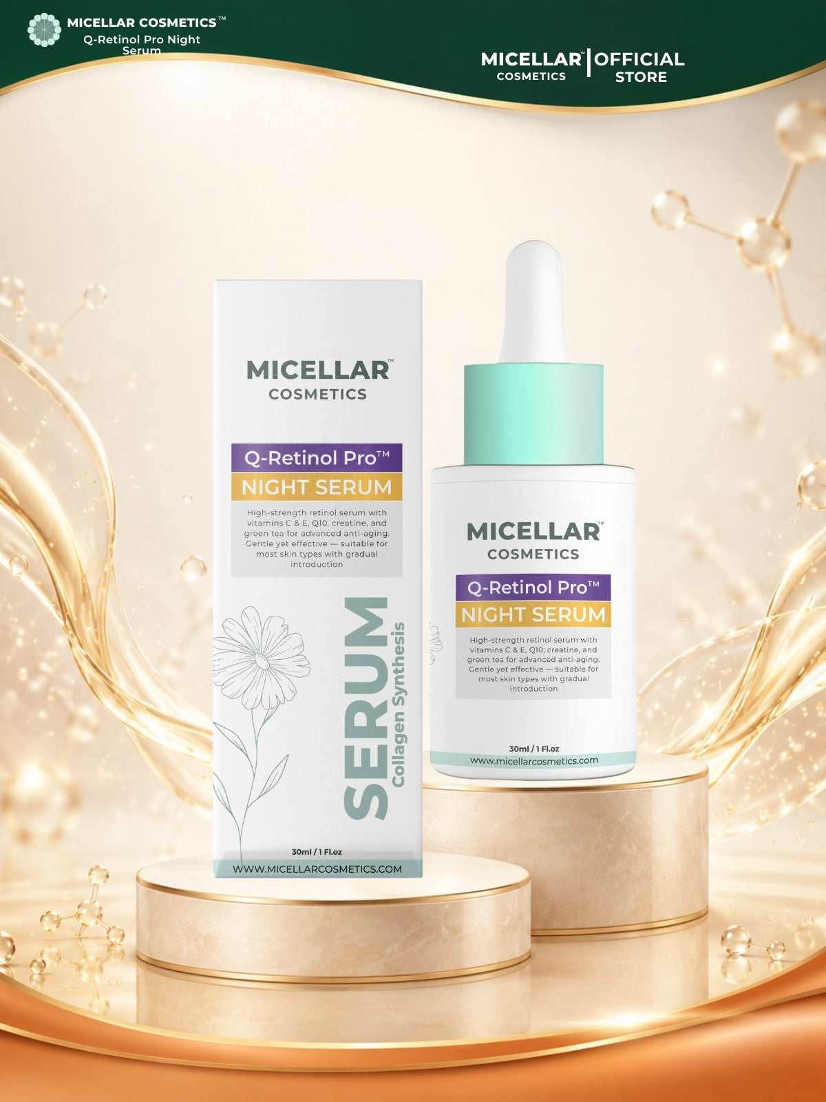 Micellar Cosmetics™ | Q-Retinol Pro™ Serum | Advanced Renewal Serum