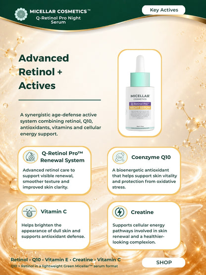 Micellar Cosmetics™ | Q-Retinol Pro™ Serum | Advanced Renewal Serum