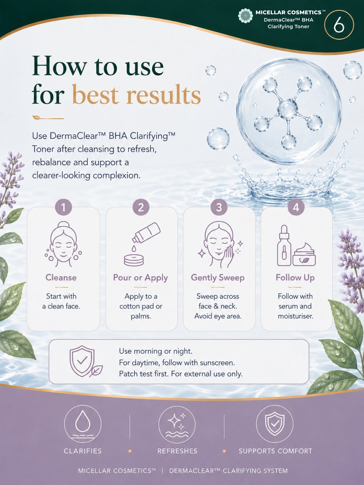 Micellar Cosmetics™ | DermaClear™ BHA Clarifying Toner / Micellar Water