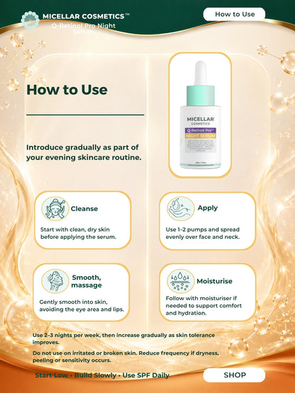Micellar Cosmetics™ | Q-Retinol Pro™ Serum | Advanced Renewal Serum