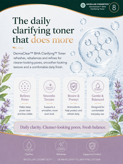 Micellar Cosmetics™ | DermaClear™ BHA Clarifying Toner / Micellar Water