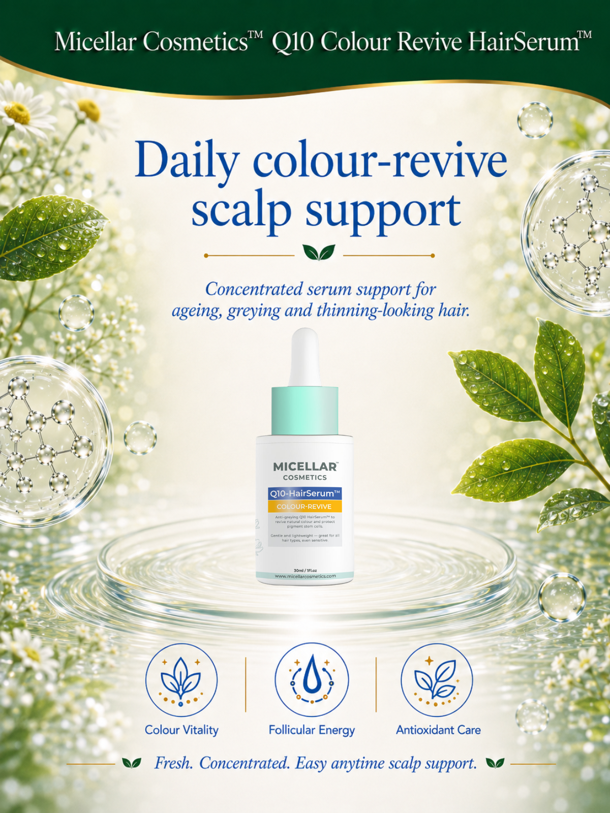 Micellar Cosmetics™ | BioFerma-Q10™ Probiotic Renewal HairSerum™