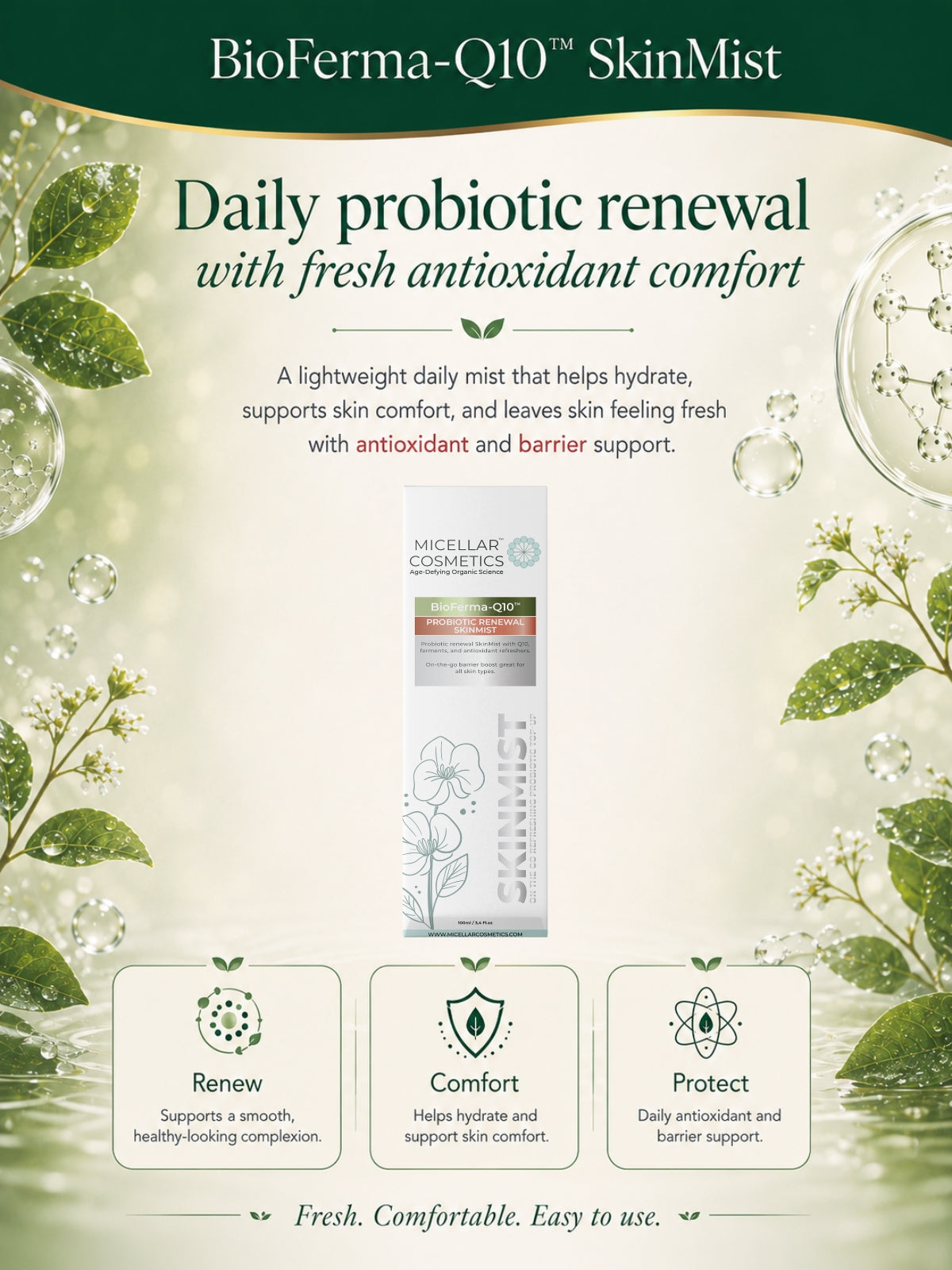 Micellar Cosmetics™ | Q10-BioFerma™ Probiotic Renewal SkinMist