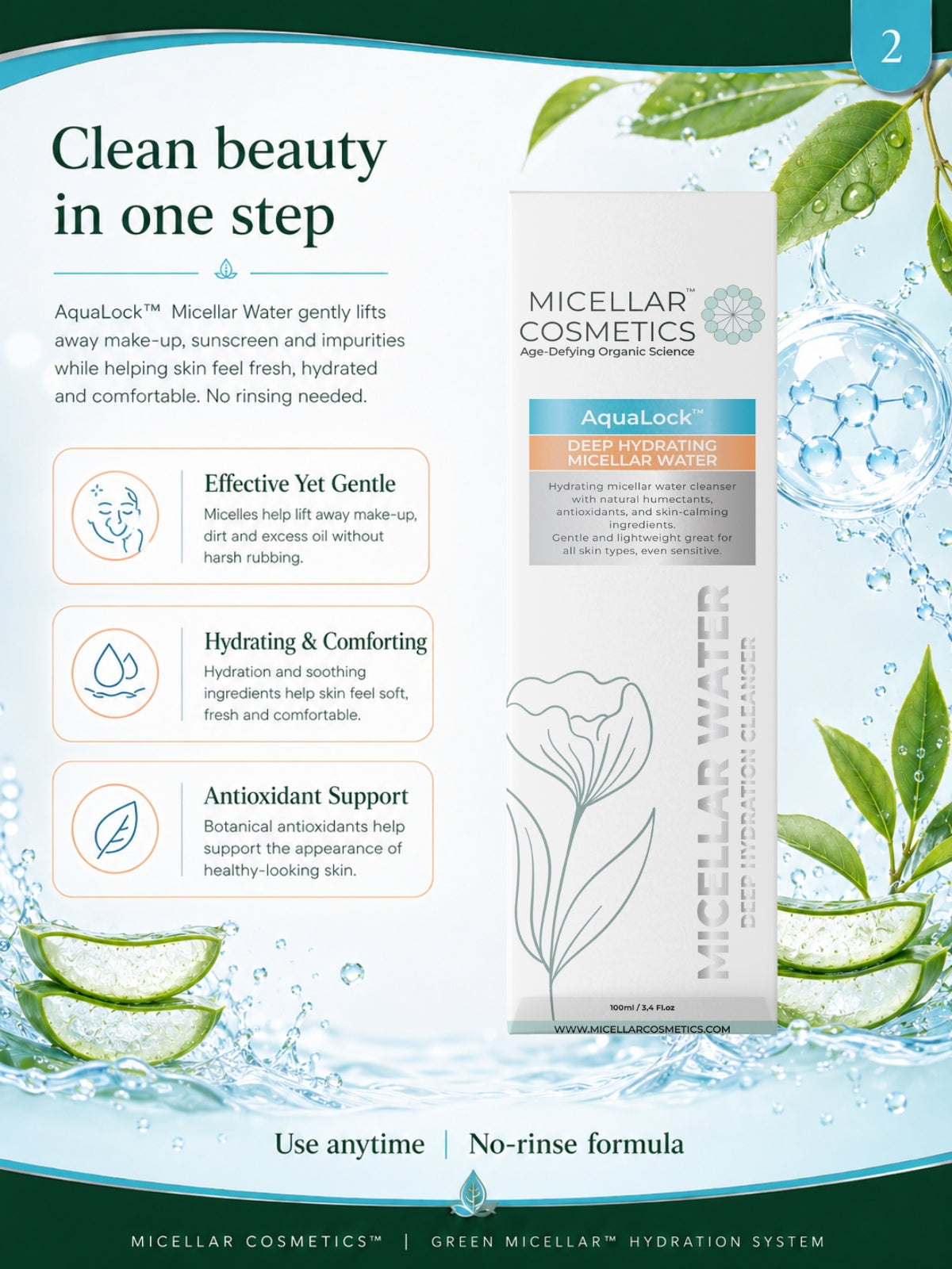 Micellar Cosmetics™ | AquaLock™ Hydrating Micellar Water