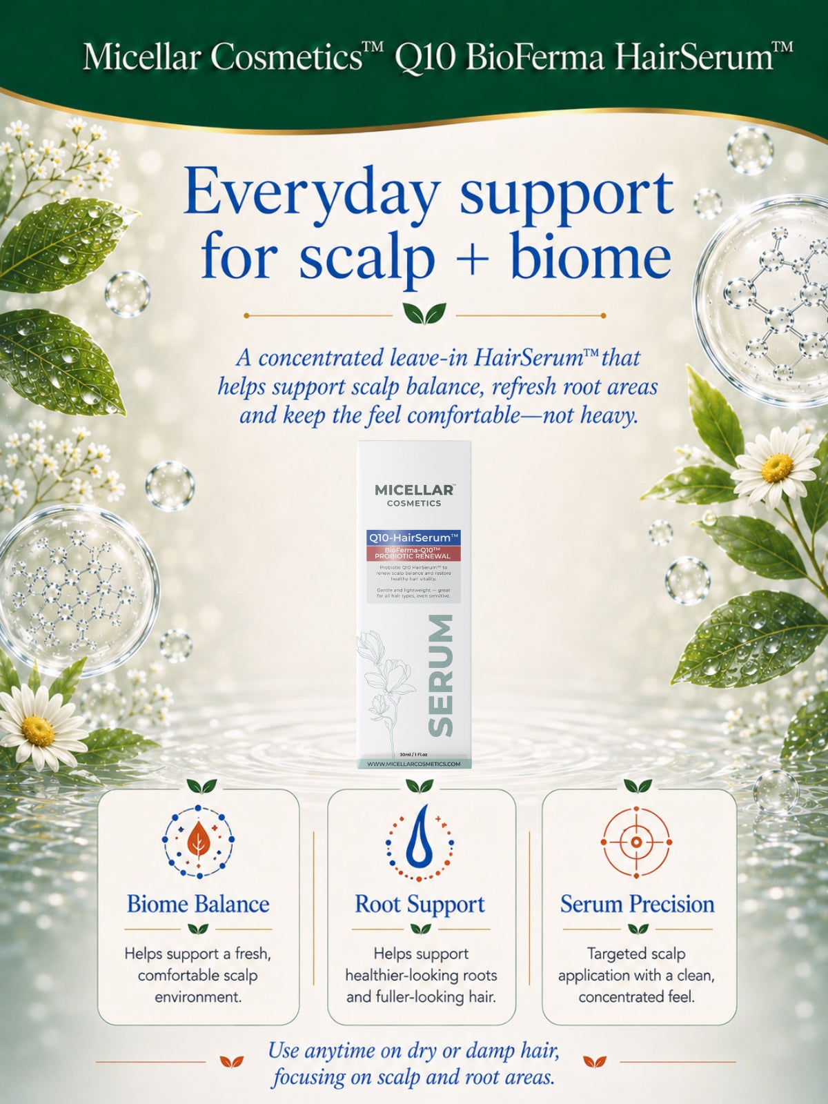 Micellar Cosmetics™ | BioFerma-Q10™ Probiotic Renewal HairSerum™