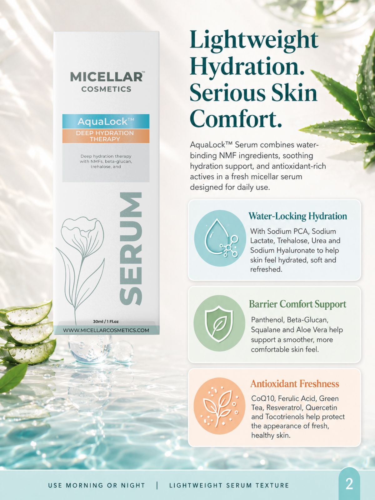 Micellar Cosmetics™ | AquaLock™ Deep Hydration Serum