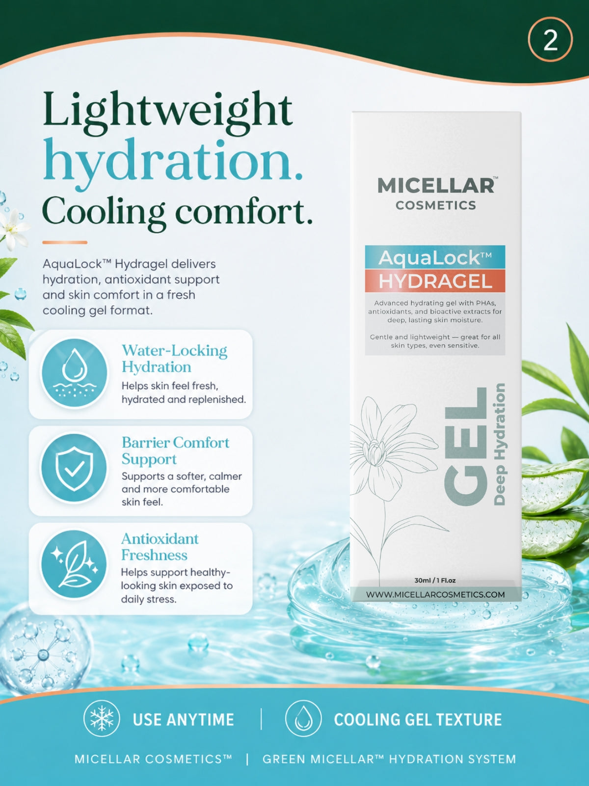 Micellar Cosmetics™ |  AquaLock™ HydraGel