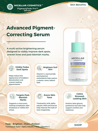 Micellar Cosmetics™ | PigmentFade Pro | Dark-Spot Correcting Serum
