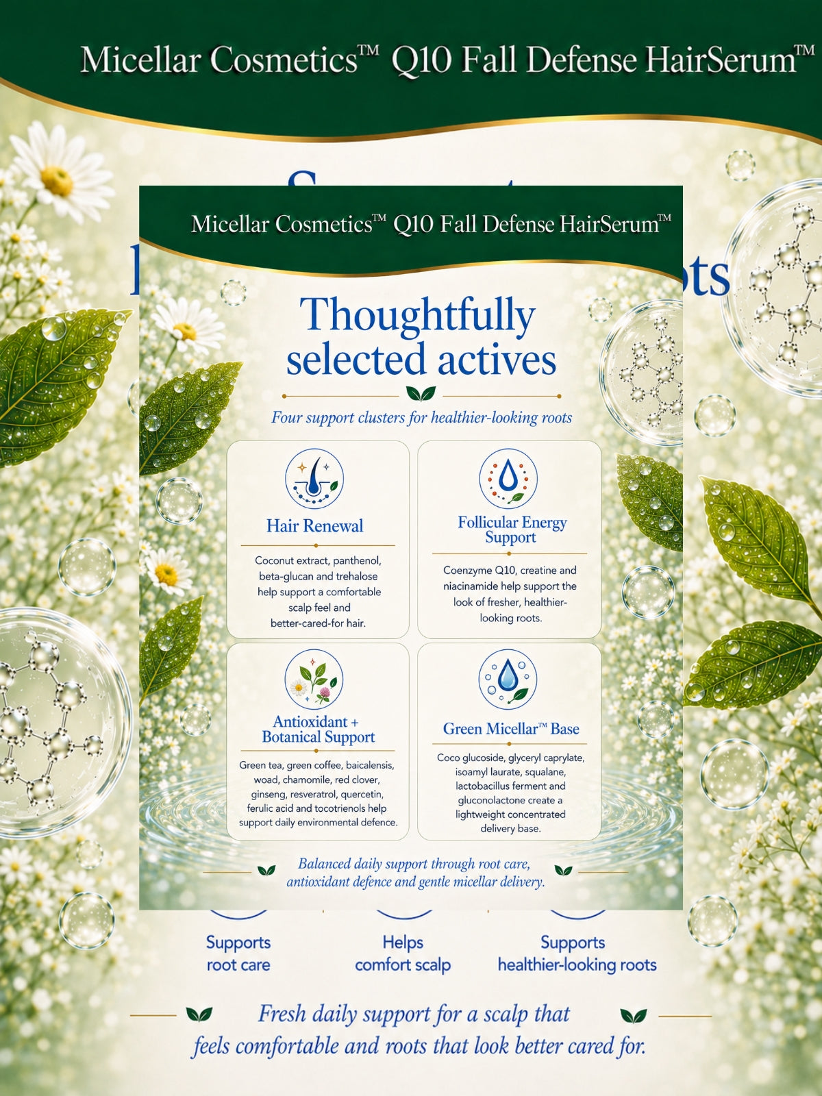 Micellar Cosmetics™ | Q10 Fall-Defense HairSerum™
