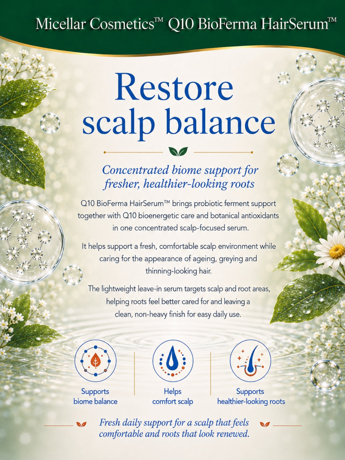 Micellar Cosmetics™ | BioFerma-Q10™ Probiotic Renewal HairSerum™