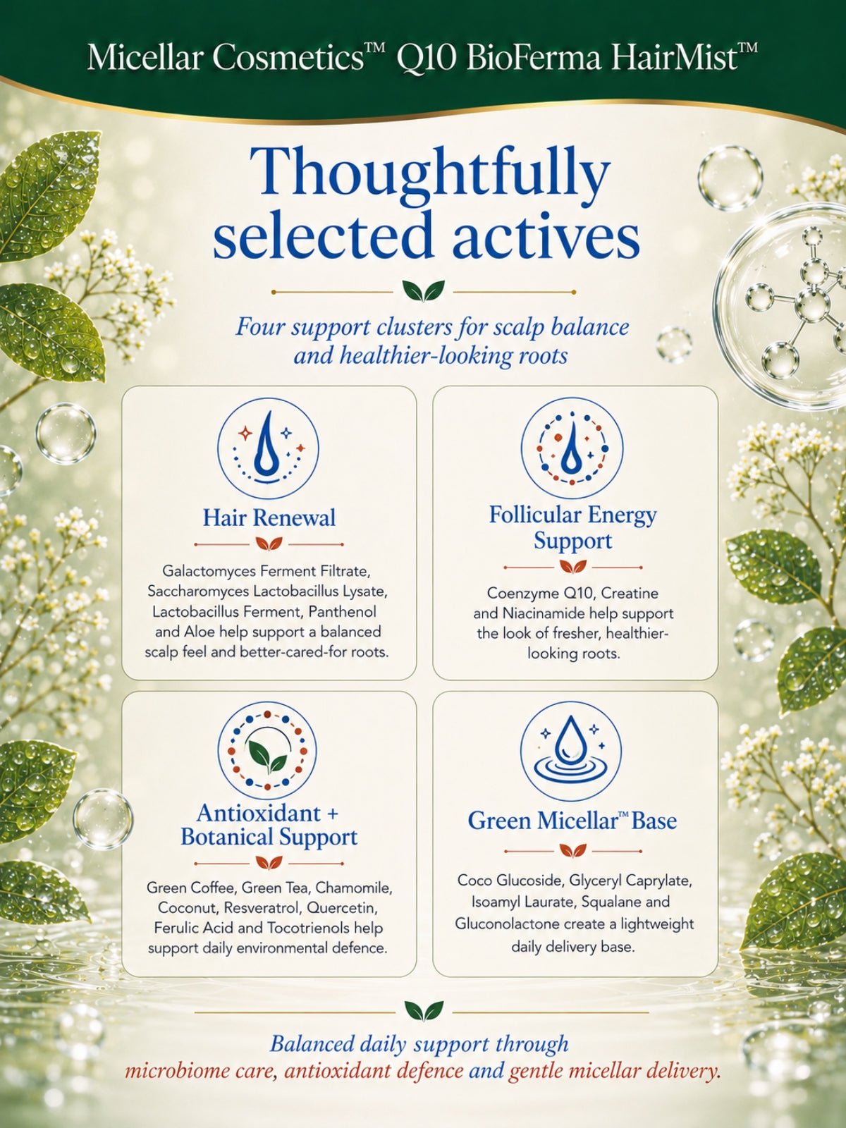 Micellar Cosmetics™ | BioFerma-Q10™ Probiotic Renewal HairMist™