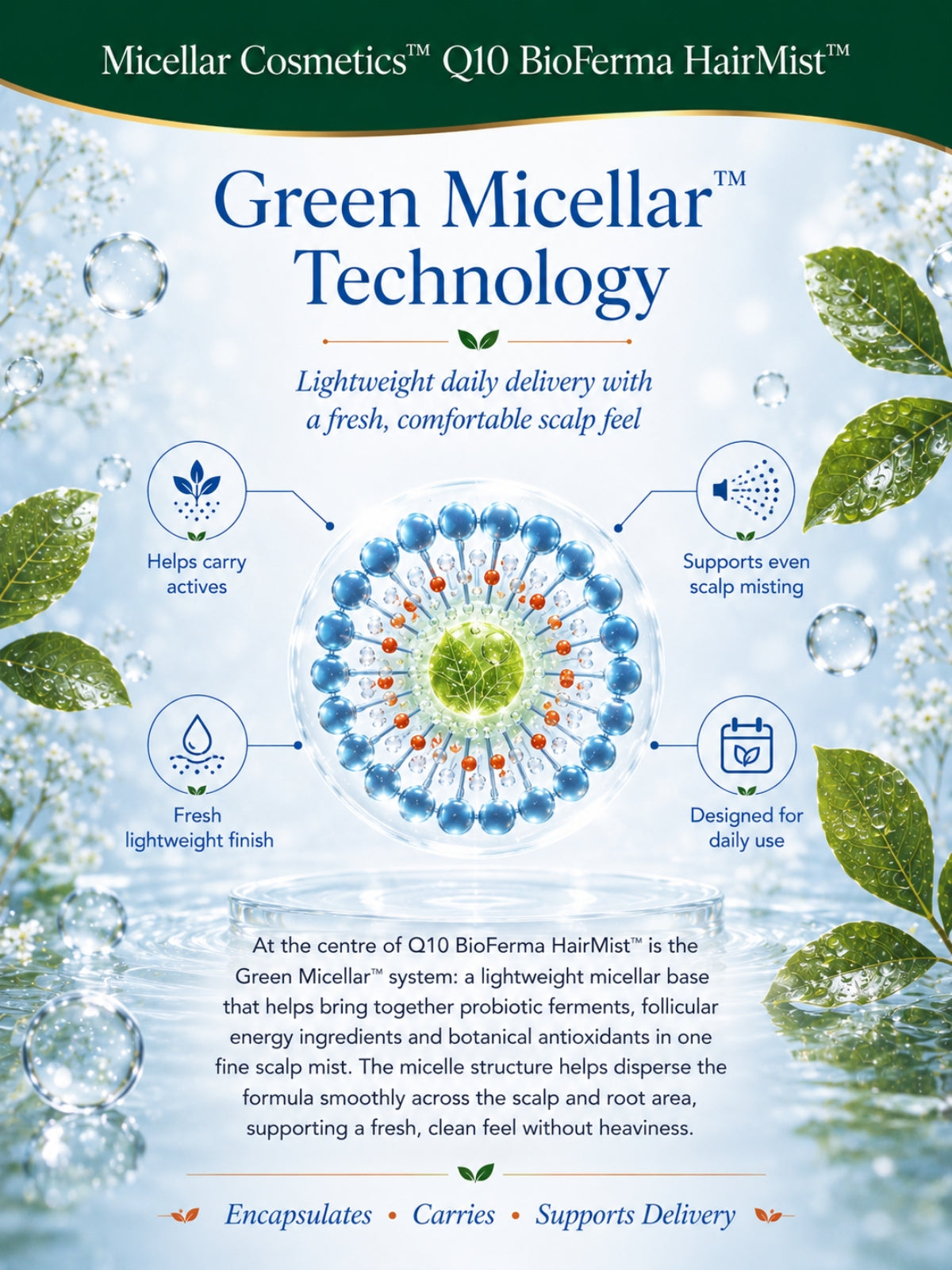 Micellar Cosmetics™ | BioFerma-Q10™ Probiotic Renewal HairMist™
