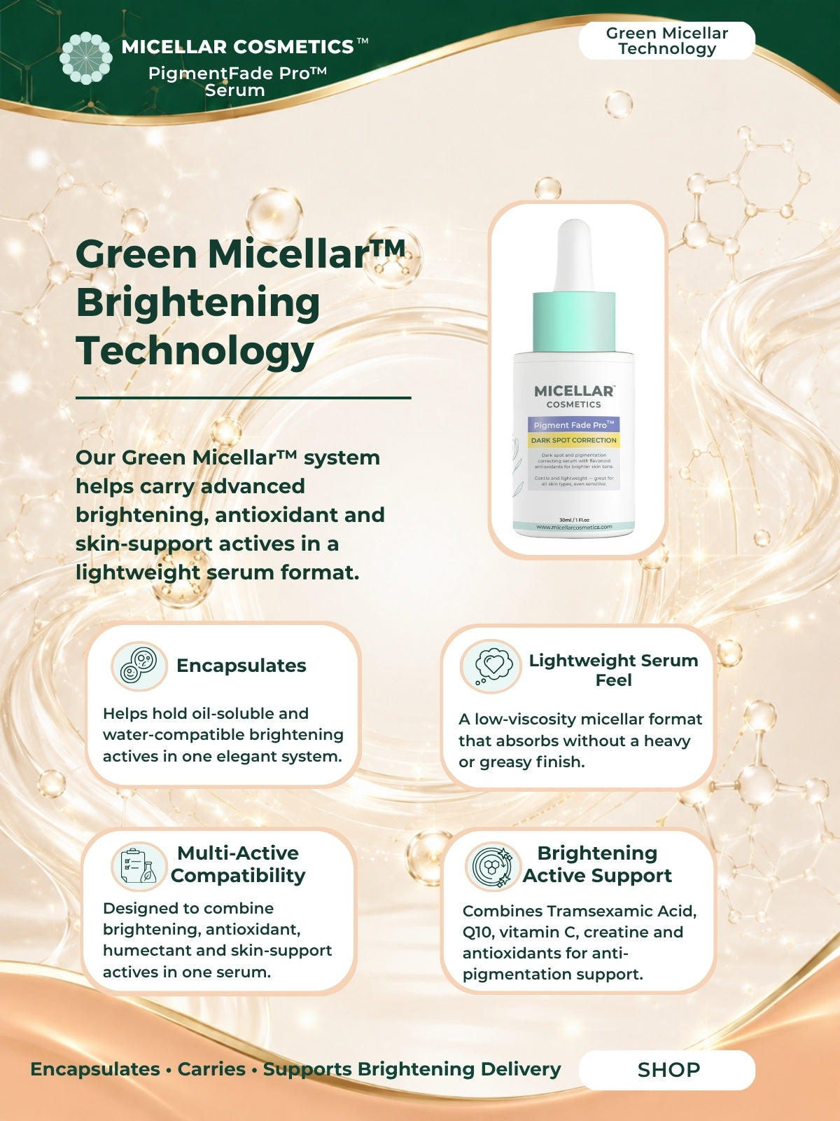 Micellar Cosmetics™ | PigmentFade Pro | Dark-Spot Correcting Serum