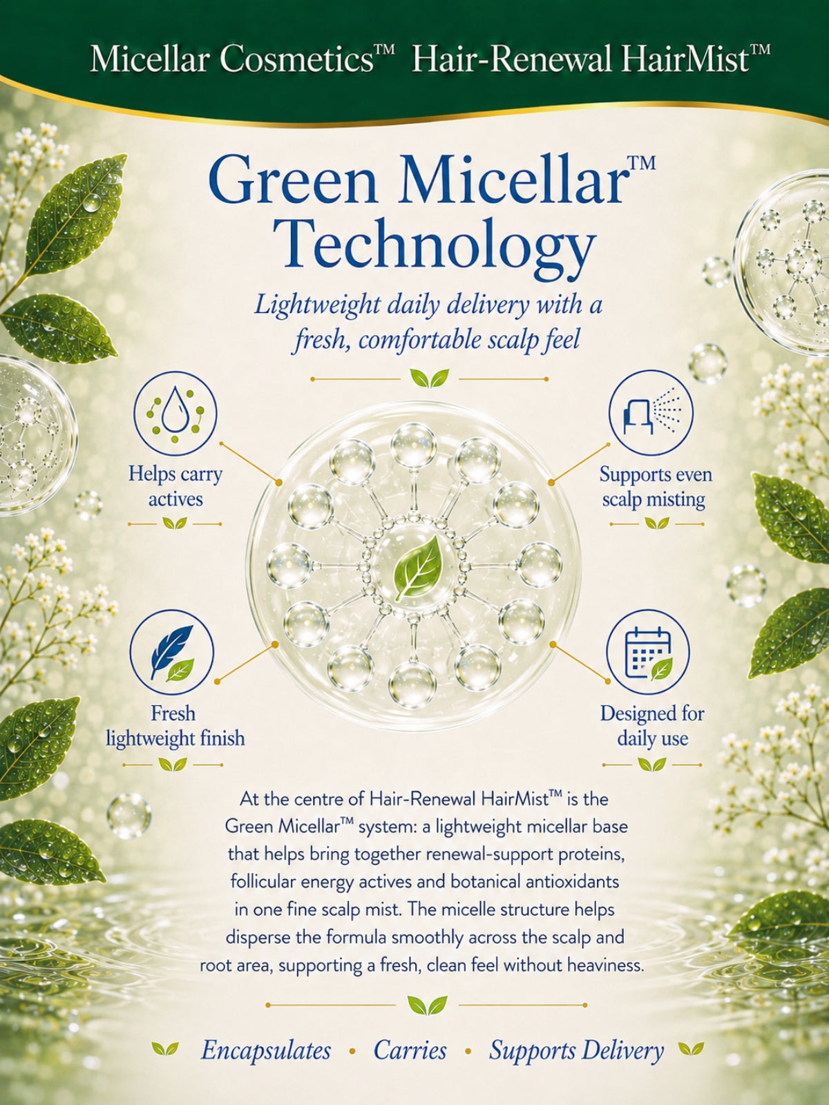 Micellar Cosmetics™ | Q10 Hair-Renewal HairMist™