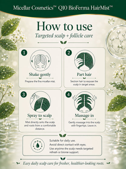 Micellar Cosmetics™ | BioFerma-Q10™ Probiotic Renewal HairMist™
