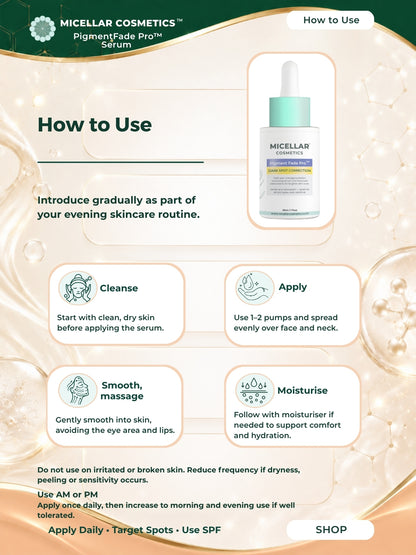 Micellar Cosmetics™ | PigmentFade Pro | Dark-Spot Correcting Serum