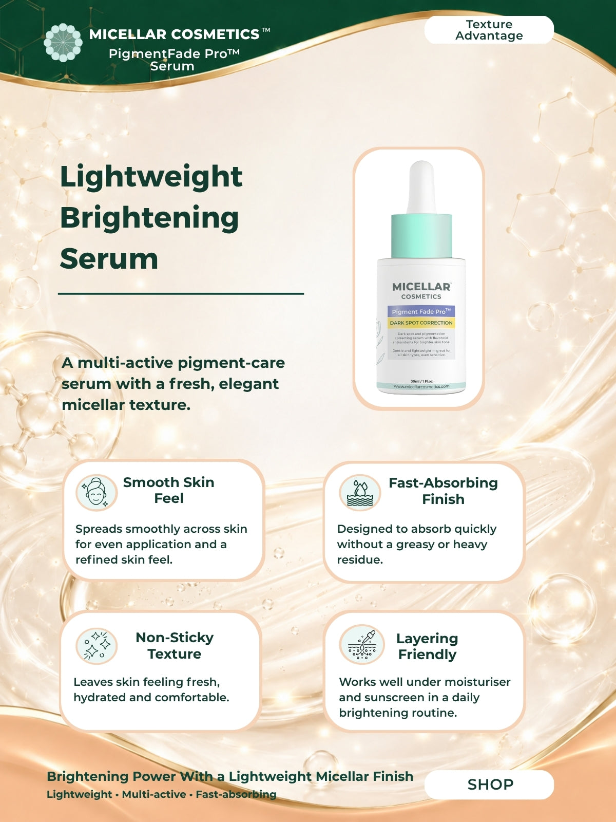 Micellar Cosmetics™ | PigmentFade Pro | Dark-Spot Correcting Serum