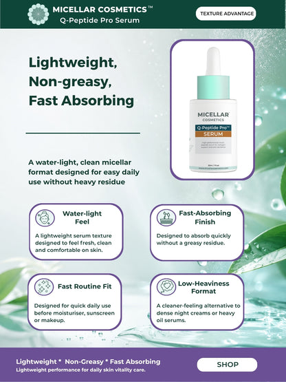Micellar Cosmetics™ | Q-Peptide Pro™ Serum | Advanced Peptide Repair