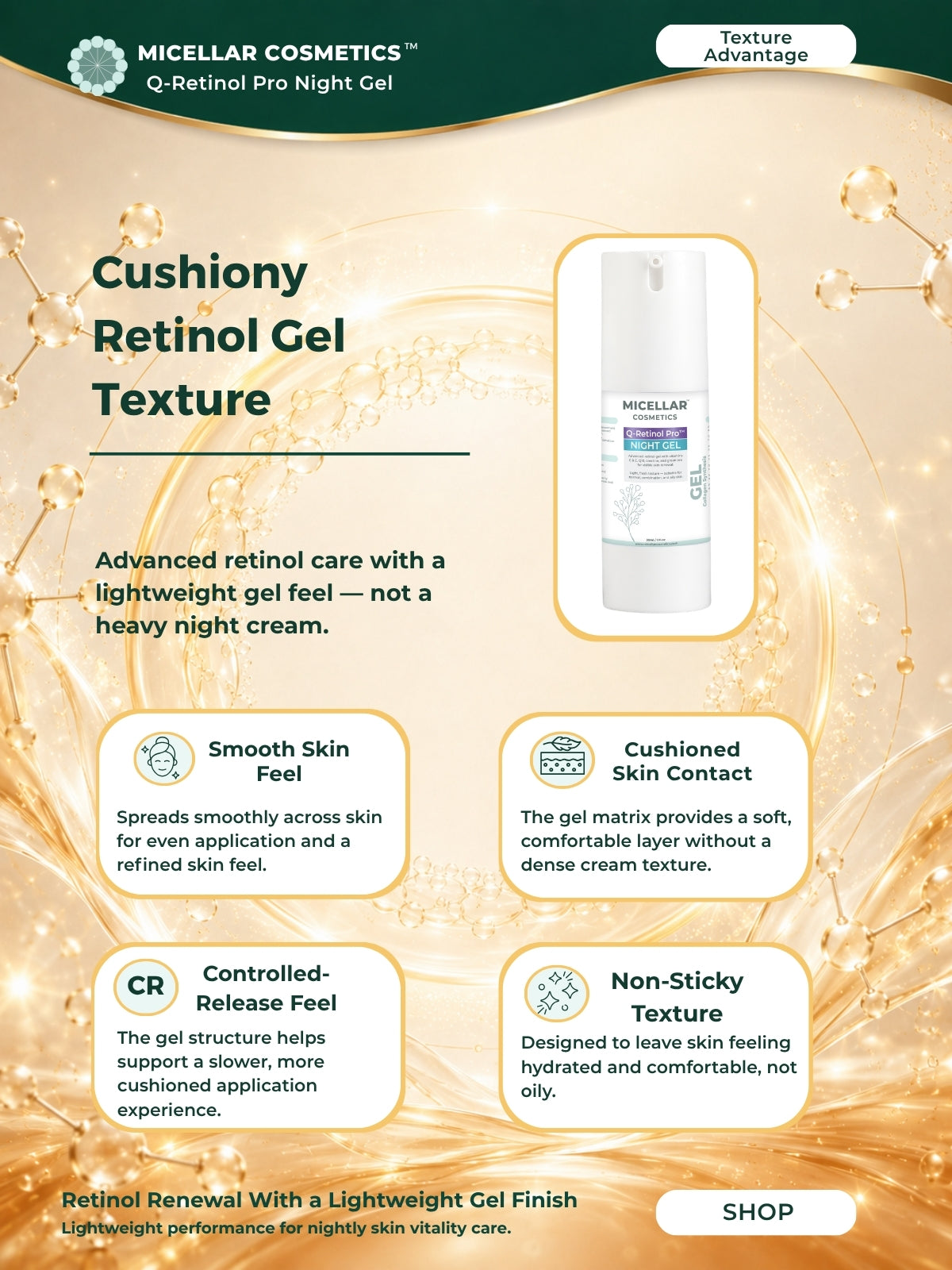Micellar Cosmetics™ | Q-Retinol Pro™ Gel | Advanced Night Renewal Gel