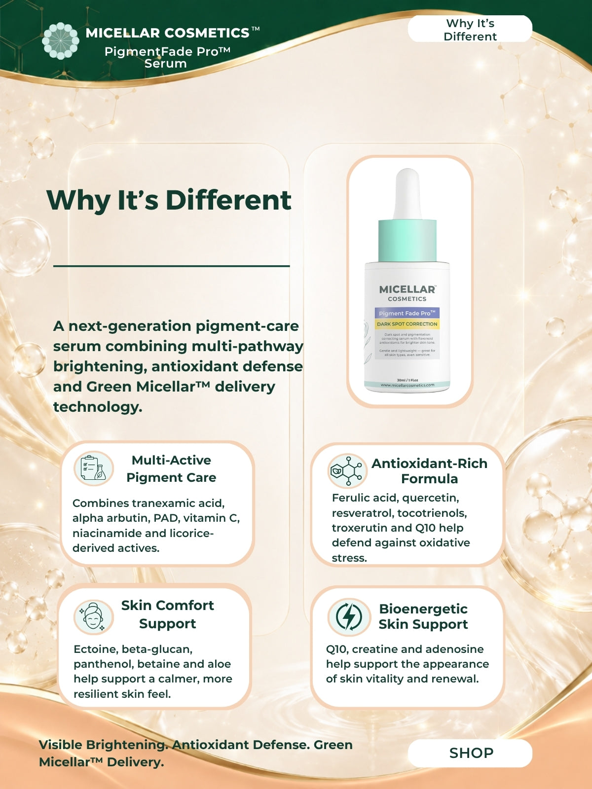 Micellar Cosmetics™ | PigmentFade Pro | Dark-Spot Correcting Serum