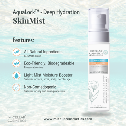 Micellar Cosmetics™ AquaLock SkinMist™ | Weightless Multi-Level Hydration