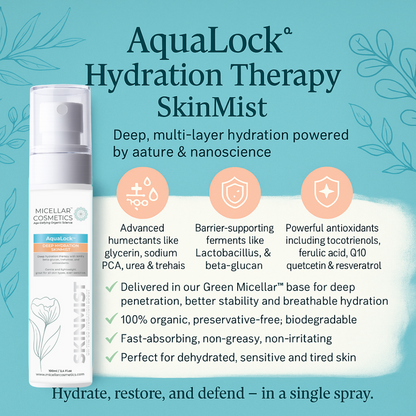Micellar Cosmetics™ AquaLock SkinMist™ | Weightless Multi-Level Hydration