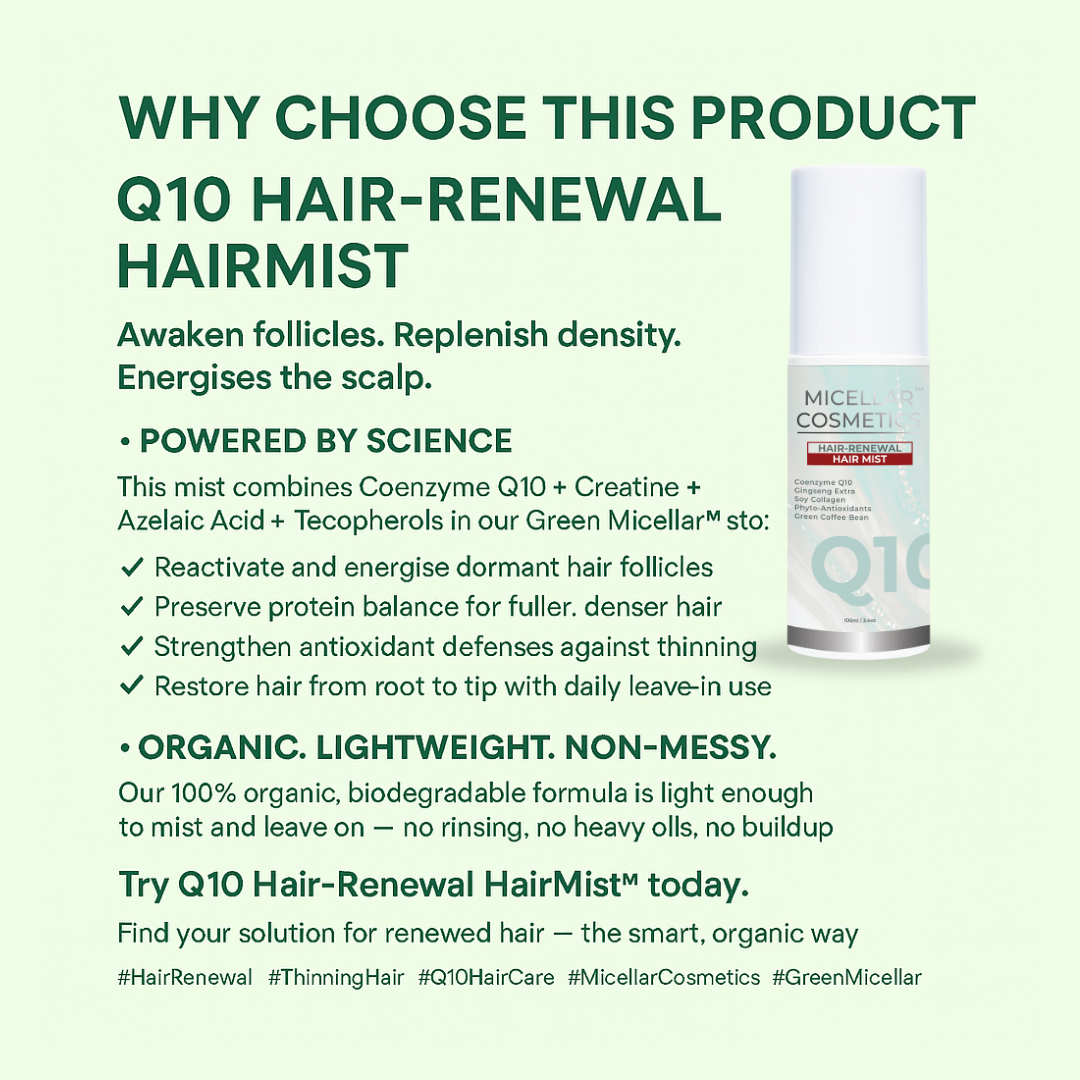 Micellar Cosmetics™ | Q10 Hair Renewal HairMist™